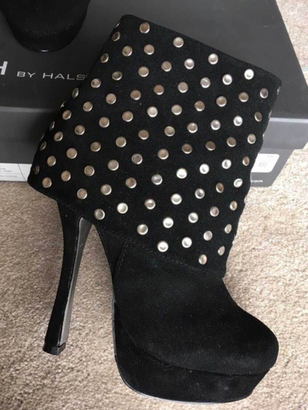 H by Halston Tokyo Studded Foldover Platform Ankle Boots Size 9 - Picture 3 of 3